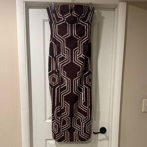 Anthropologie Strapless Brown and Cream Dress